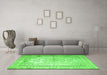 Machine Washable Persian Green Traditional Area Rugs in a Living Room,, wshtr1789grn