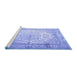 Sideview of Machine Washable Persian Blue Traditional Rug, wshtr1789blu