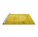 Sideview of Machine Washable Persian Yellow Traditional Rug, wshtr1789yw