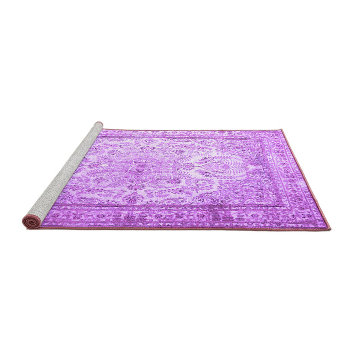 Sideview of Machine Washable Persian Purple Traditional Area Rugs, wshtr1789pur