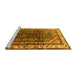 Sideview of Machine Washable Persian Yellow Traditional Rug, wshtr178yw