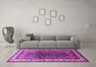 Machine Washable Persian Purple Traditional Area Rugs in a Living Room, wshtr178pur