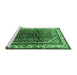 Sideview of Machine Washable Persian Emerald Green Traditional Area Rugs, wshtr178emgrn