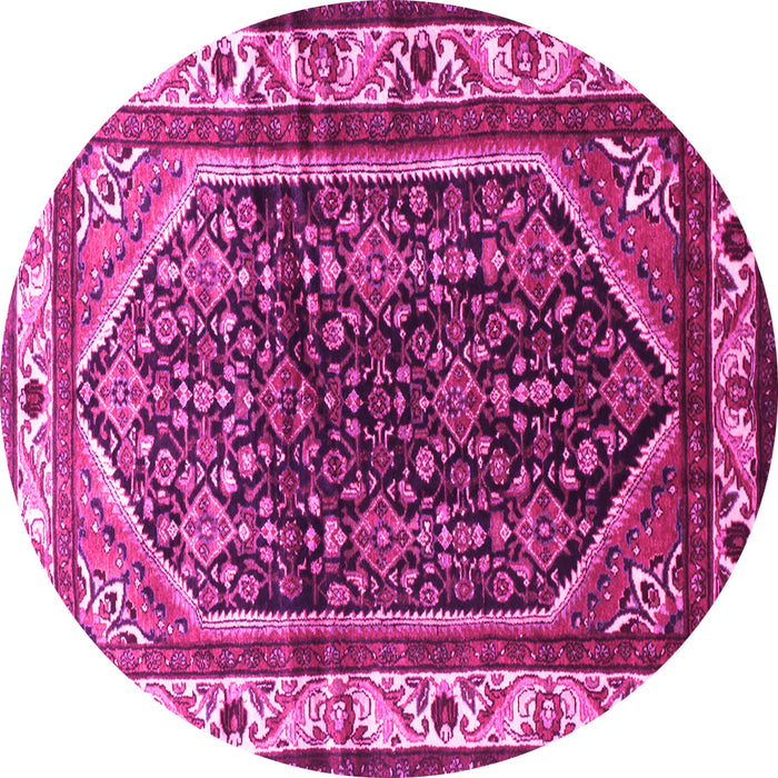 Round Persian Pink Traditional Rug, tr178pnk