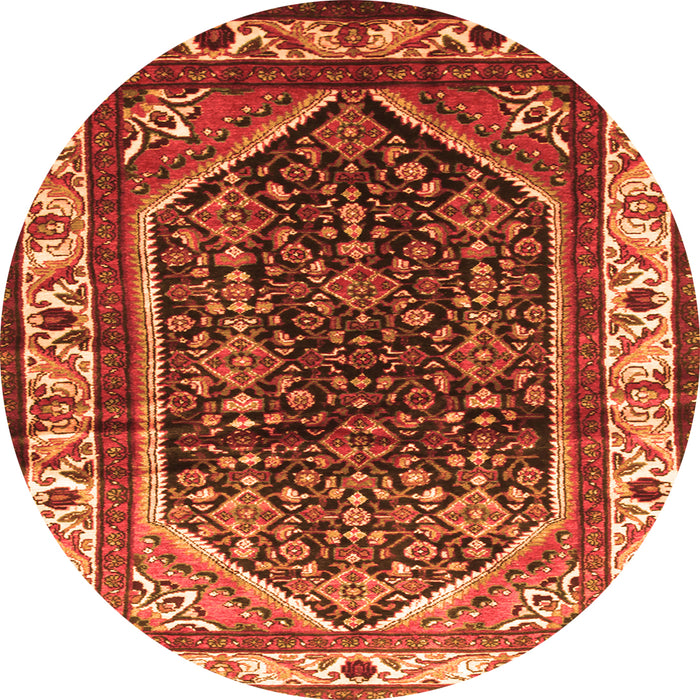 Square Persian Orange Traditional Rug, tr178org