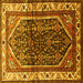 Square Persian Yellow Traditional Rug, tr178yw