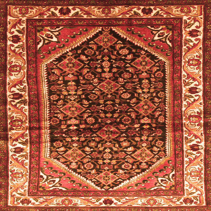 Serging Thickness of Persian Orange Traditional Rug, tr178org