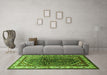 Machine Washable Persian Green Traditional Area Rugs in a Living Room,, wshtr178grn