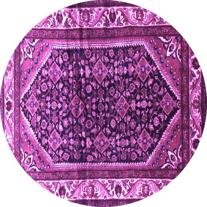 Round Persian Purple Traditional Rug, tr178pur