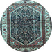 Round Persian Light Blue Traditional Rug, tr178lblu