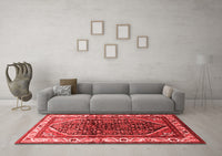 Machine Washable Persian Red Traditional Rug, wshtr178red