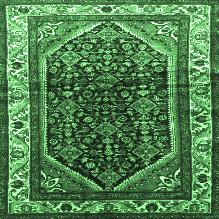 Square Persian Emerald Green Traditional Rug, tr178emgrn