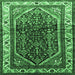 Square Persian Emerald Green Traditional Rug, tr178emgrn