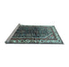 Sideview of Machine Washable Persian Light Blue Traditional Rug, wshtr178lblu