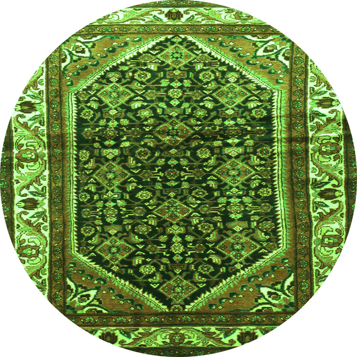 Square Persian Green Traditional Rug, tr178grn
