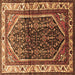 Square Machine Washable Persian Brown Traditional Rug, wshtr178brn