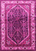 Machine Washable Persian Pink Traditional Rug, wshtr178pnk