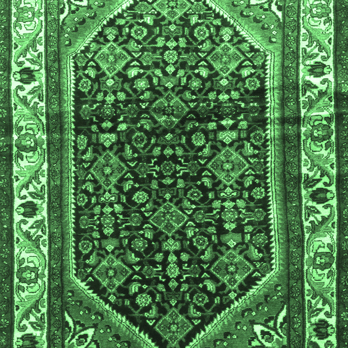 Machine Washable Persian Emerald Green Traditional Area Rugs, wshtr178emgrn