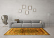 Machine Washable Persian Yellow Traditional Rug in a Living Room, wshtr178yw