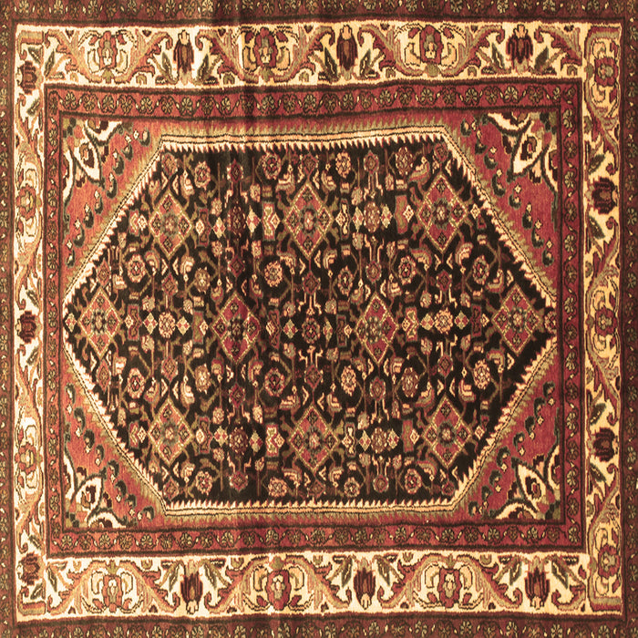Square Persian Brown Traditional Rug, tr178brn