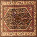 Square Persian Brown Traditional Rug, tr178brn