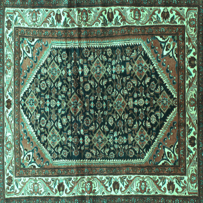 Square Persian Turquoise Traditional Rug, tr178turq