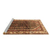 Sideview of Machine Washable Persian Brown Traditional Rug, wshtr178brn