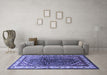 Machine Washable Persian Blue Traditional Rug in a Living Room, wshtr178blu