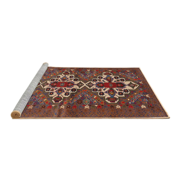 Sideview of Machine Washable Traditional Rust Pink Rug, wshtr1790