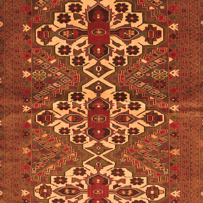 Serging Thickness of Machine Washable Persian Orange Traditional Area Rugs, wshtr1790org