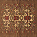 Square Persian Brown Traditional Rug, tr1790brn