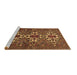 Sideview of Machine Washable Persian Brown Traditional Rug, wshtr1790brn