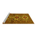 Sideview of Machine Washable Persian Yellow Traditional Rug, wshtr1790yw