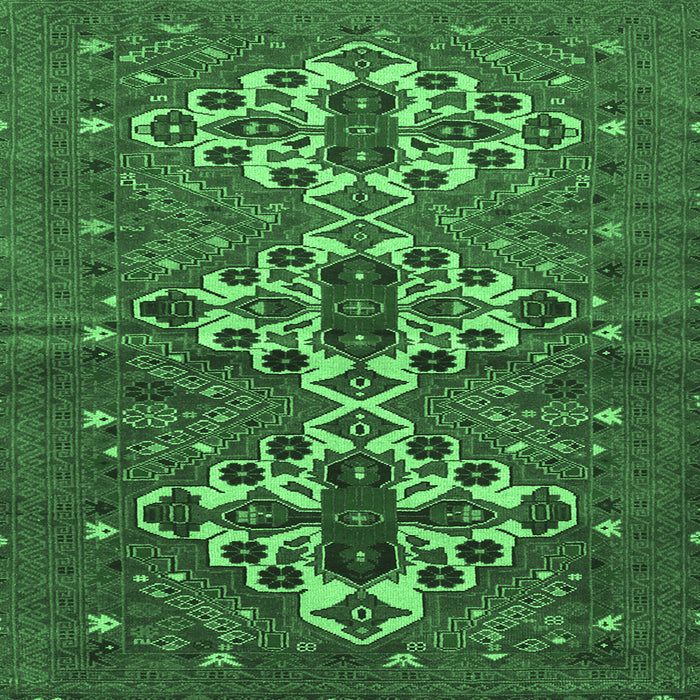 Square Machine Washable Persian Emerald Green Traditional Area Rugs, wshtr1790emgrn