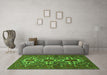 Machine Washable Persian Green Traditional Area Rugs in a Living Room,, wshtr1790grn