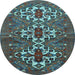 Round Persian Light Blue Traditional Rug, tr1790lblu