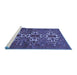 Sideview of Machine Washable Persian Blue Traditional Rug, wshtr1790blu