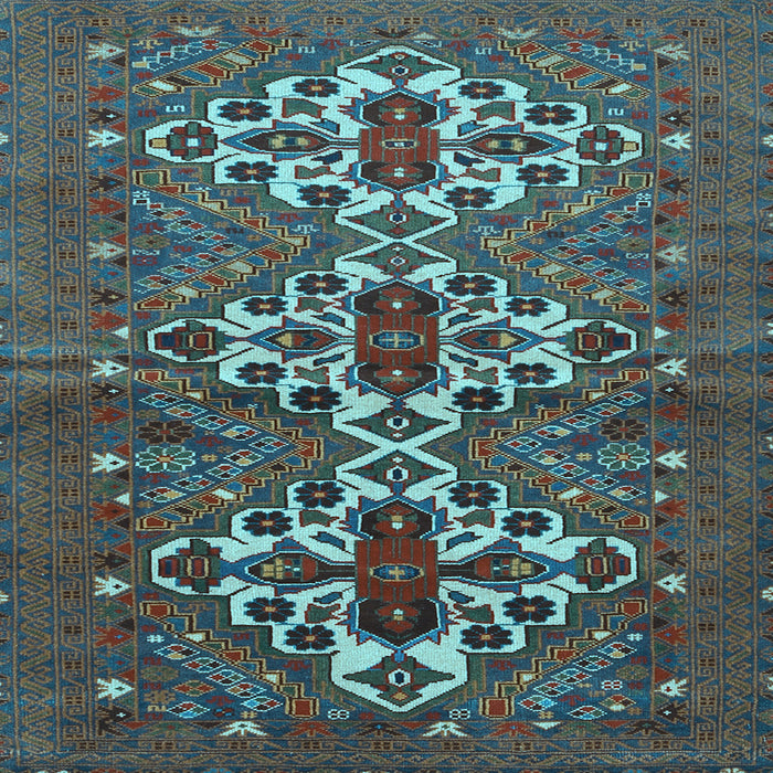Square Machine Washable Persian Light Blue Traditional Rug, wshtr1790lblu
