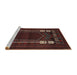 Sideview of Machine Washable Traditional Sepia Brown Rug, wshtr1791