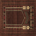 Square Persian Brown Traditional Rug, tr1791brn