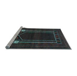 Sideview of Machine Washable Persian Light Blue Traditional Rug, wshtr1791lblu