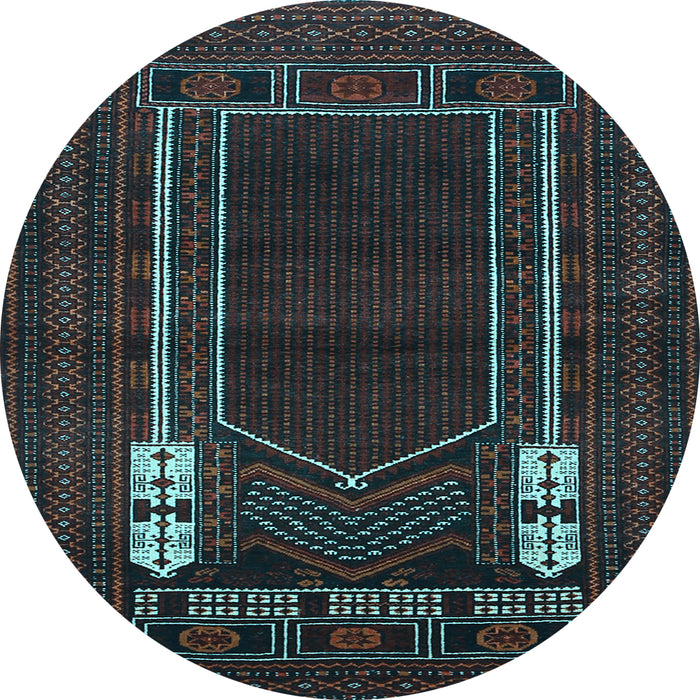 Round Persian Light Blue Traditional Rug, tr1791lblu