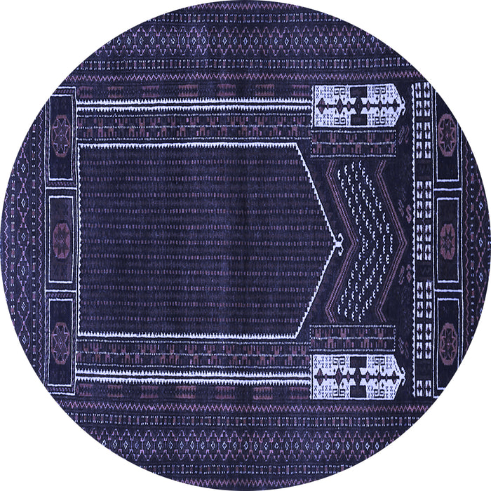 Round Persian Blue Traditional Rug, tr1791blu