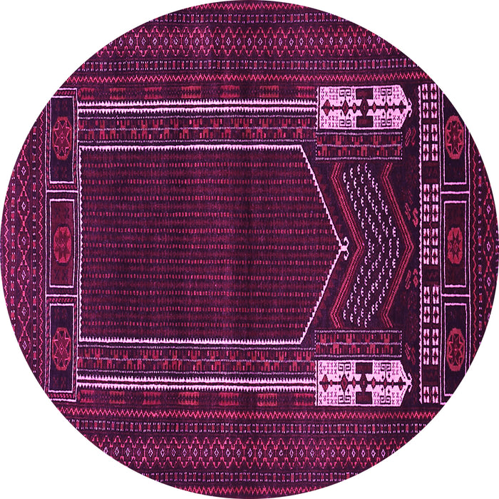 Round Machine Washable Persian Pink Traditional Rug, wshtr1791pnk
