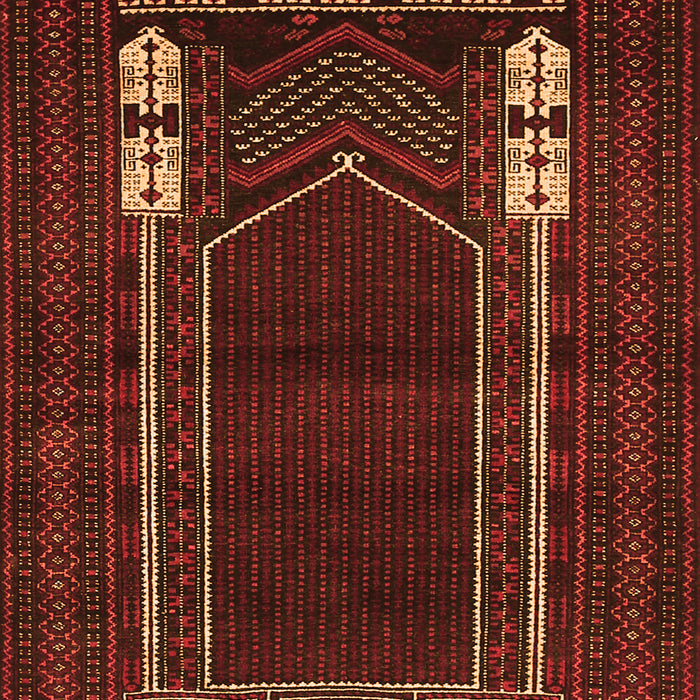Serging Thickness of Machine Washable Persian Orange Traditional Area Rugs, wshtr1791org