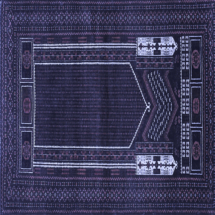 Square Machine Washable Persian Blue Traditional Rug, wshtr1791blu