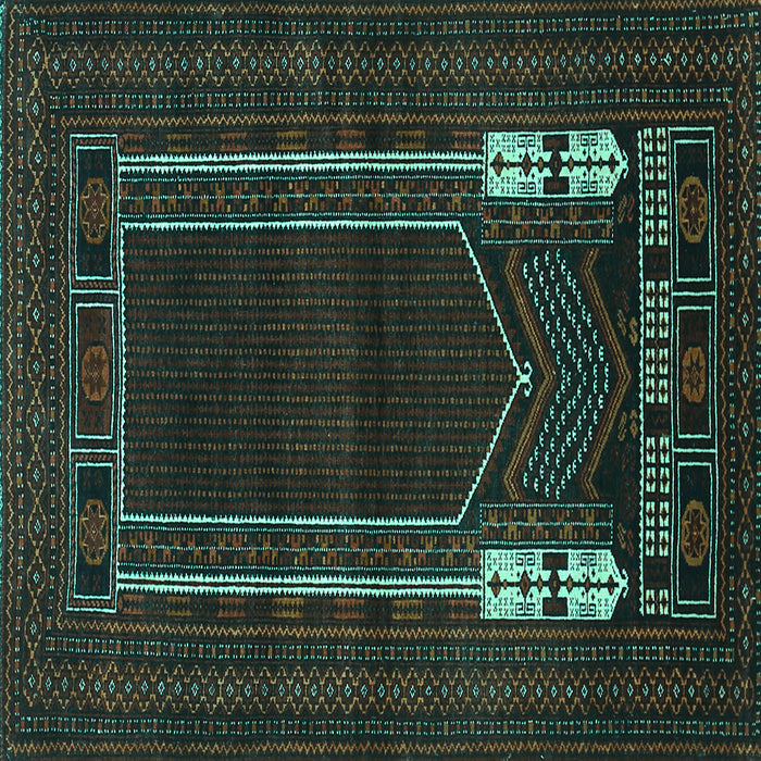 Square Persian Turquoise Traditional Rug, tr1791turq