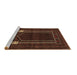 Sideview of Machine Washable Persian Brown Traditional Rug, wshtr1791brn