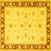 Square Machine Washable Persian Yellow Traditional Rug, wshtr1792yw