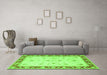 Machine Washable Persian Green Traditional Area Rugs in a Living Room,, wshtr1792grn